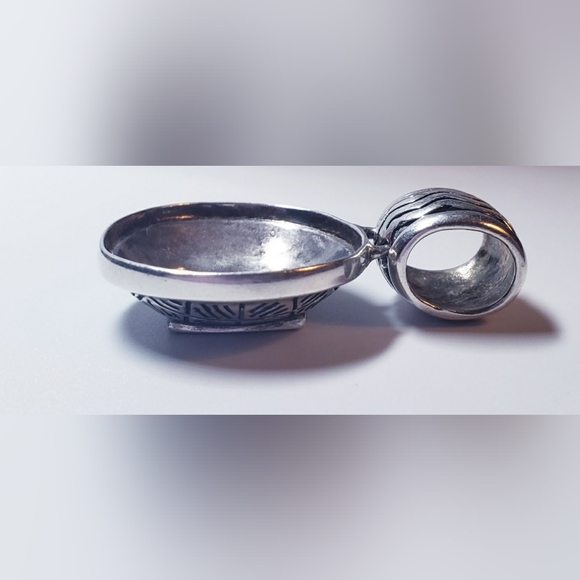 Vintage Sterling Silver Tribal Style Engraved Huge Slide Pendant - Picture 3 of 6